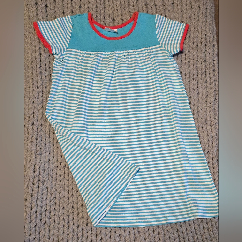 Hanna Andersson Blue and White Striped Dress